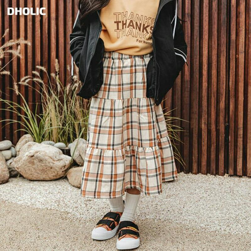 【新作10%OFF】チェックティアードスカート・u06623 キッズ【3~8才】【sk】【スカート ロング ロングスカート チェ