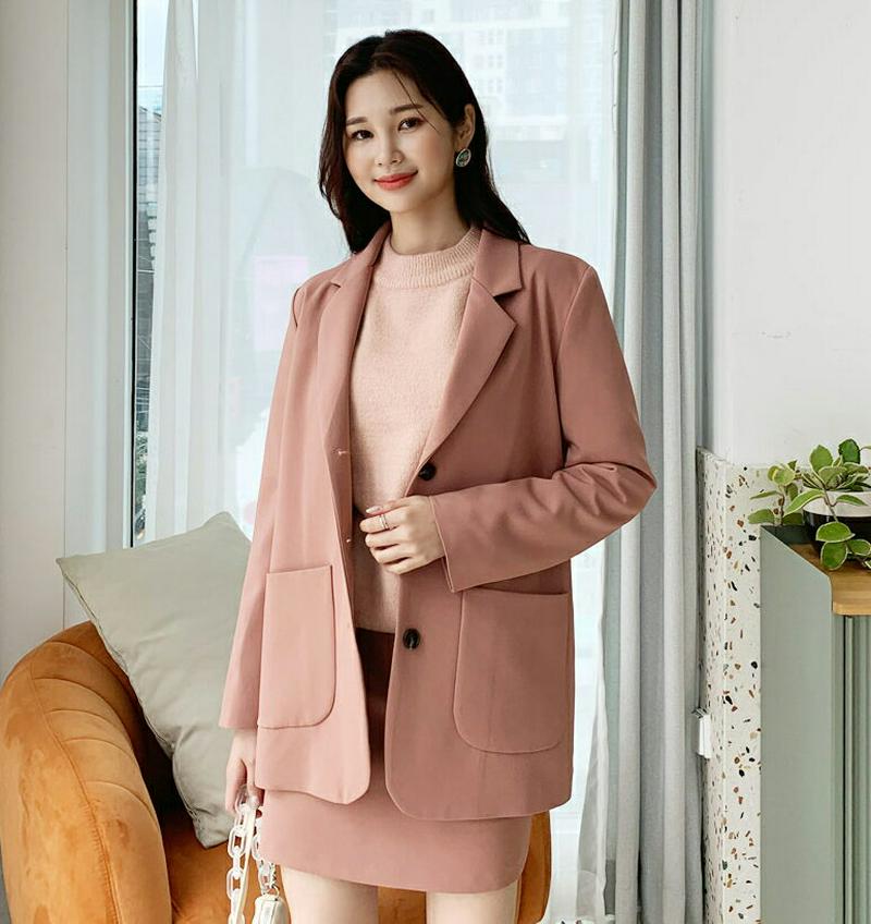 【新作10%OFF】【送料無料】スリーボタンジャケット&AラインミニスカートSET・全3色・t55984 レディース【ops】【