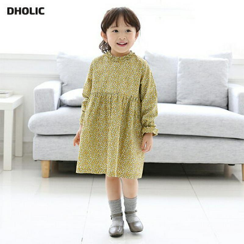 フリルフラワーワンピース・p006243 キッズ【3~8才】【ops】【ワンピース ミディ丈 ミディワンピース 長袖 フリル 花柄 フラワー 可愛い かわいい 女の子 春 秋 韓国 韓国子供服 子供 こども 子供服 こども服】【KIDS】