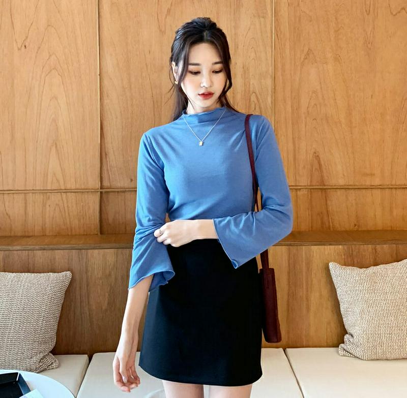 【新作10%OFF】ウェーブネックTシャツ・全4色・t55954 レディース【tops】【韓国 ファッション トップス Tシャツ