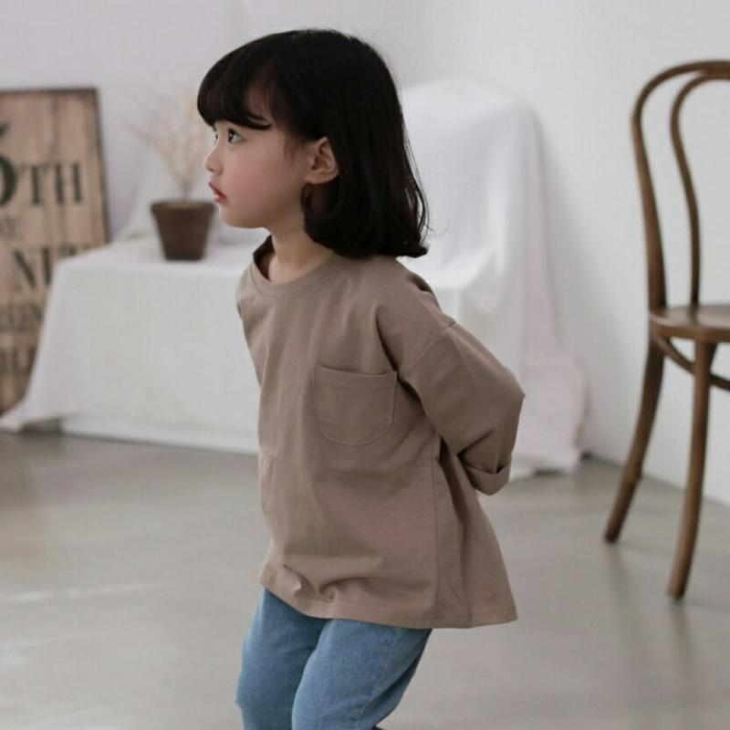 【新作10%OFF】ワンポケットTシャツ・u05924 キッズ【3~8才】【tops】【トップス Tシャツ 長袖 ロンT 単色 