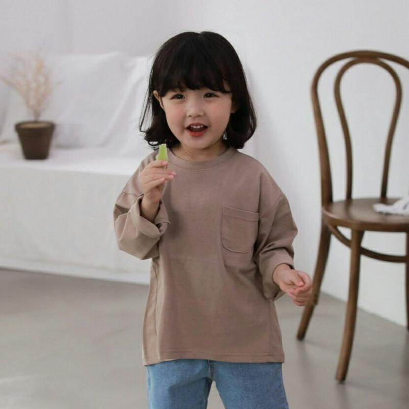 【新作10%OFF】ワンポケットTシャツ・u05924 キッズ【3~8才】【tops】【トップス Tシャツ 長袖 ロンT 単色 