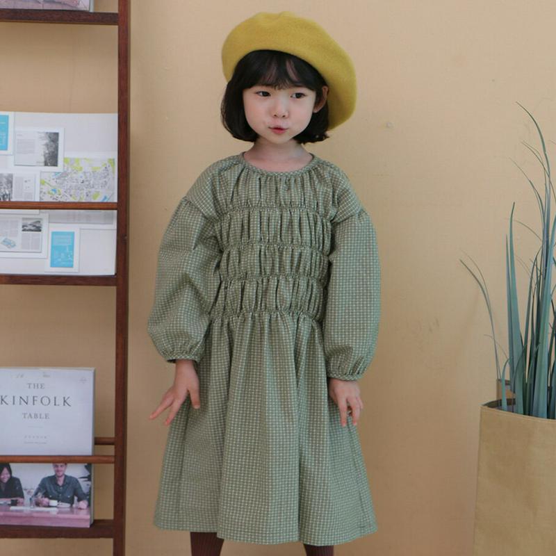 【新作10%OFF】シャーリングワンピース・u05945 キッズ【3~8才】【ops】【ワンピース ロング ロングワンピース 長