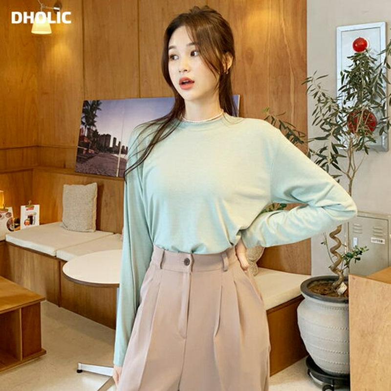 【新作10%OFF】ラウンドTシャツ・全6色・t55953 レディース【tops】【韓国 ファッション トップス Tシャツ ロン