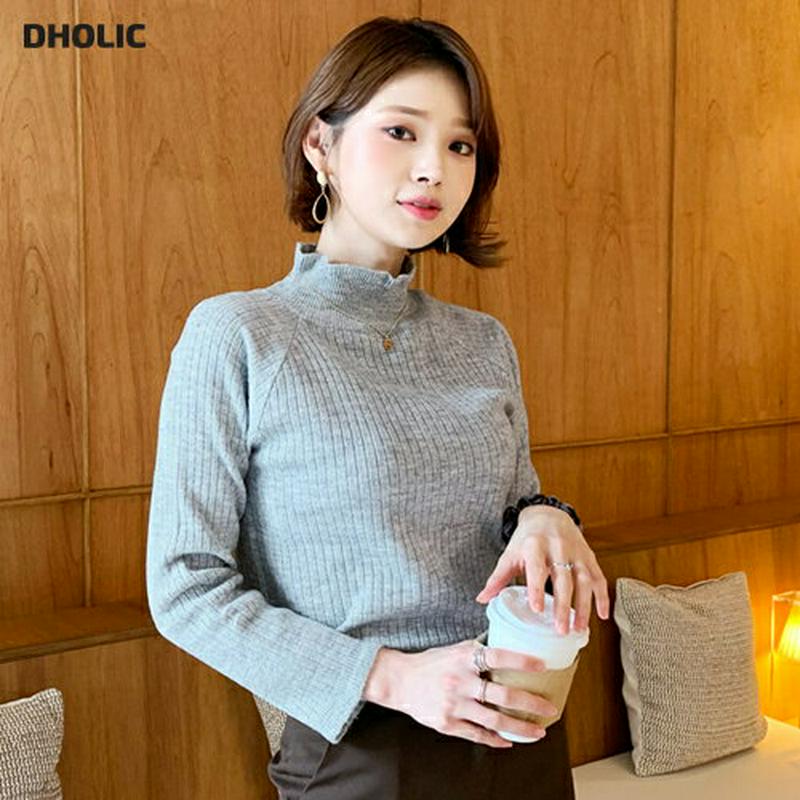 【新作10%OFF】フリルネックラグランニット・全4色・b55988 レディース【tops】【韓国 ファッション トップス ニッ