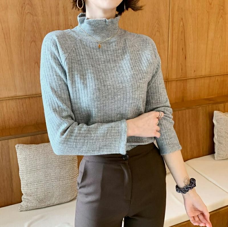 【新作10%OFF】フリルネックラグランニット・全4色・b55988 レディース【tops】【韓国 ファッション トップス ニッ