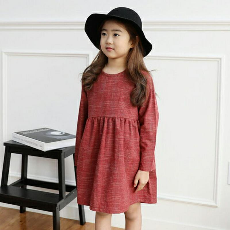 ワインカラーフレアワンピース・p006246 キッズ【3~8才】【ops】【ワンピース ミディ丈 ミディワンピース フレア フレアワンピース ワイン 長袖 シンプル 女の子 春 秋 韓国 韓国子供服 子供 こども 子供服 こども服】【KIDS】