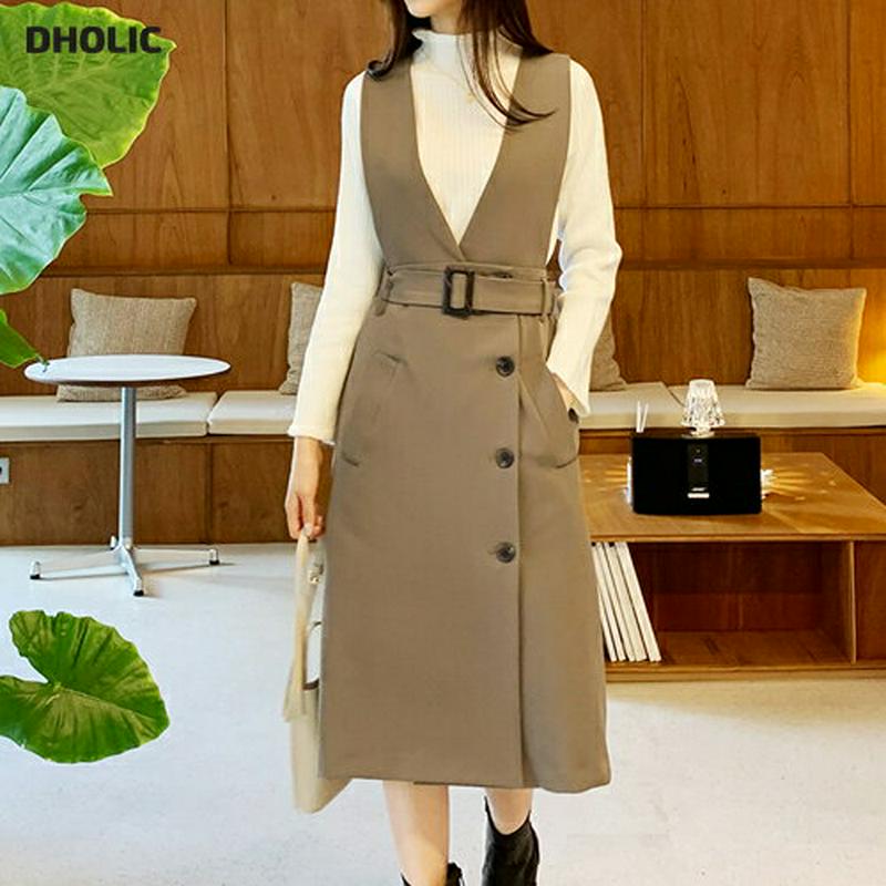 【新作10%OFF】ベルト付スリーブレスワンピース・全3色・t55991 レディース【ops】【韓国 ファッション ワンピース 