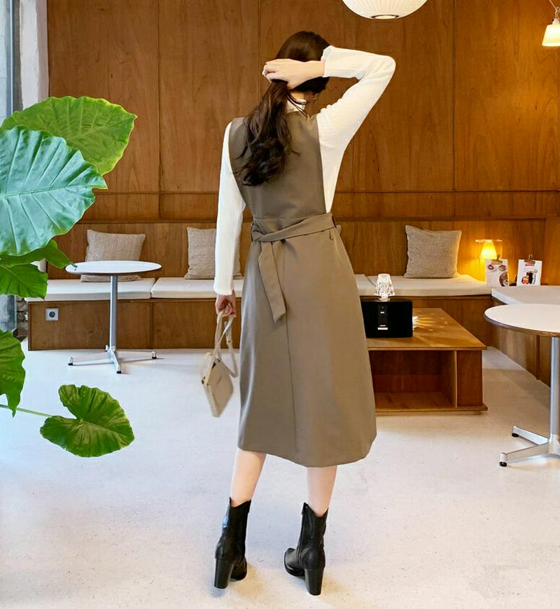 【新作10%OFF】ベルト付スリーブレスワンピース・全3色・t55991 レディース【ops】【韓国 ファッション ワンピース 