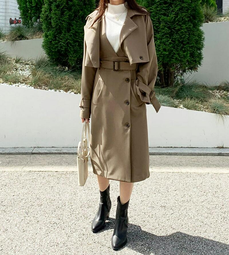 【新作10%OFF】【送料無料】ショートジャケット&ベルト付スリーブレスワンピースSET・全3色・t55971 レディース【op