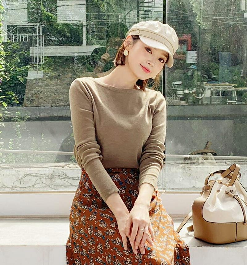 【新作10%OFF】ボートネックニット・全6色・t55985 レディース【tops】【韓国 ファッション トップス ニット ニッ