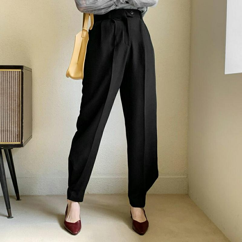【新作10%OFF】ボタンヘムワイドパンツ・全2色・t64428 レディース【pt】【韓国 ファッション ボトムス ズボン パン