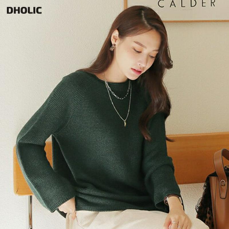 【新作10%OFF】ロールネックアンバランスニット・全4色・b64414 レディース【tops】【韓国 ファッション トップス 