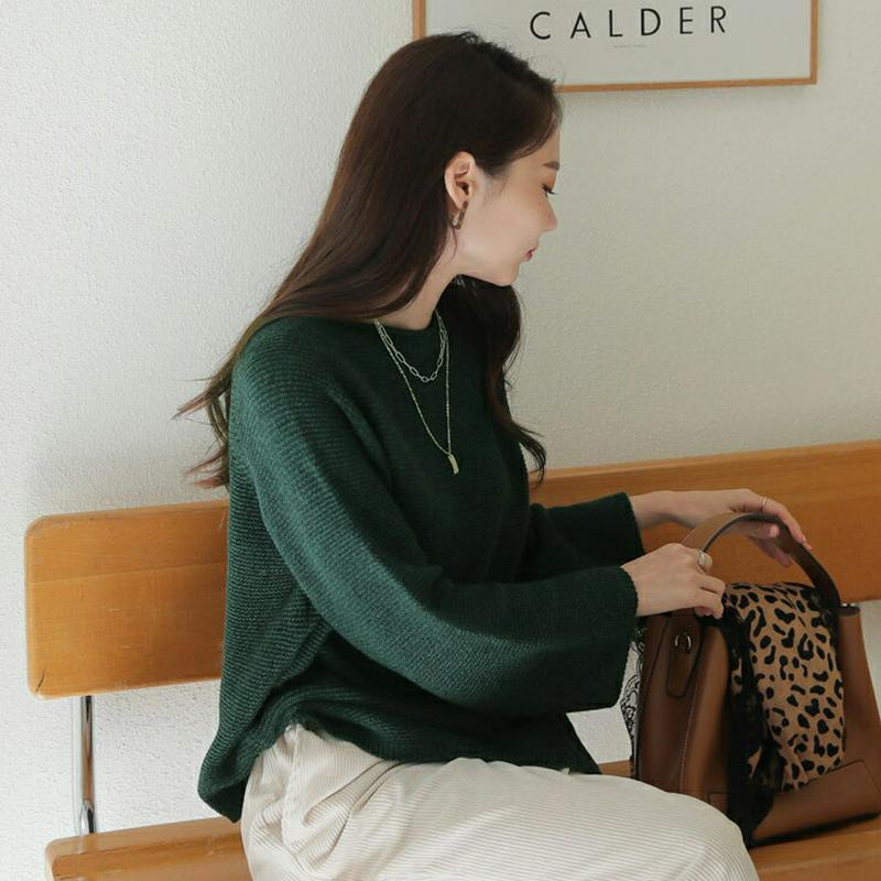 【新作10%OFF】ロールネックアンバランスニット・全4色・b64414 レディース【tops】【韓国 ファッション トップス 