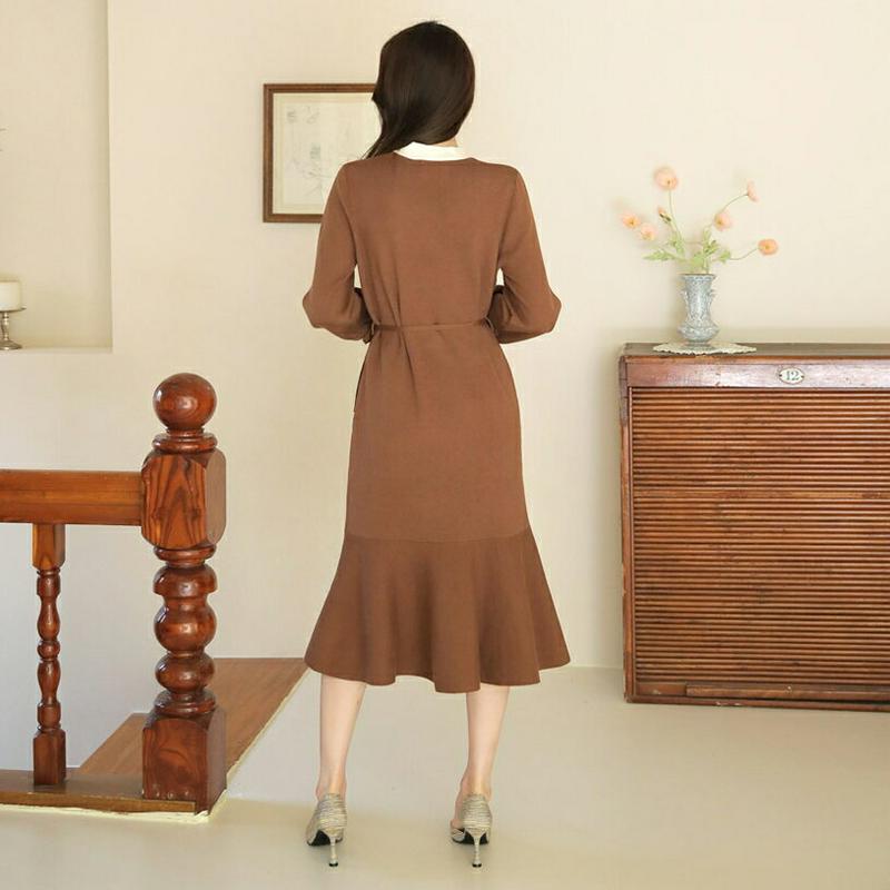 【新作10%OFF】ストラップ付配色リボンニットワンピース・全2色・b64419 レディース【ops】【韓国 ファッション ワン