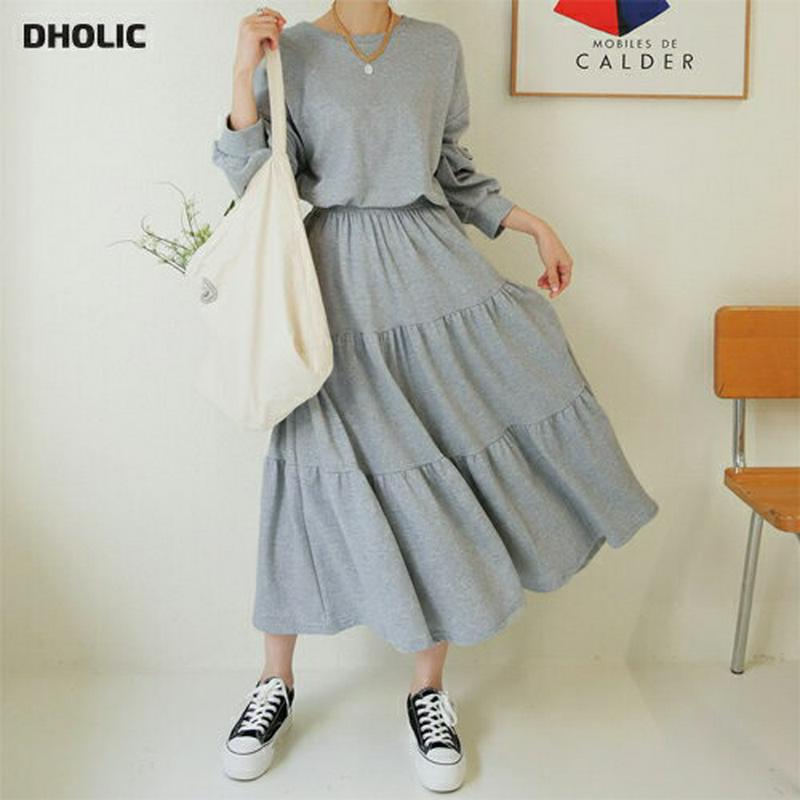 【新作10%OFF】スウェット&ティアードスカートSET・全3色・b64426 レディース【ops】【韓国 ファッション セット