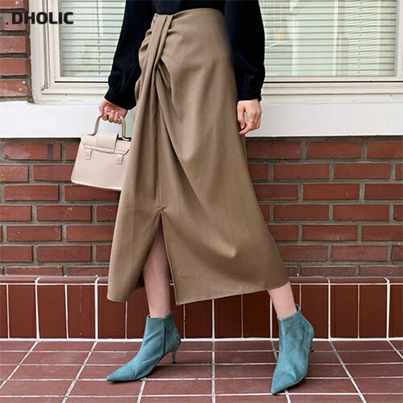 【新作10%OFF】ツイストスリットスカート・全4色・b64436 レディース【sk】【韓国 ファッション ボトムス スカート 