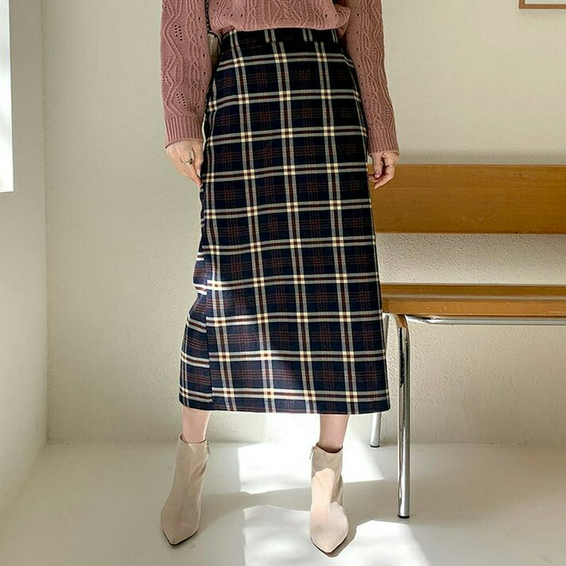 【新作10%OFF】チェックHラインスカート・全3色・t64433 レディース【sk】【韓国 ファッション ボトムス スカート 
