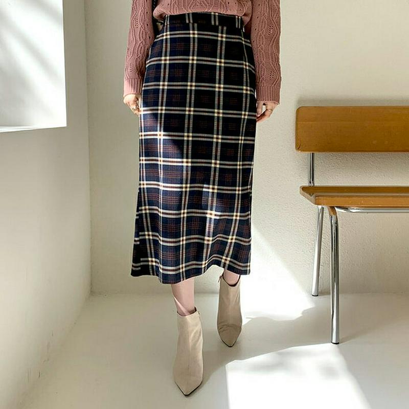 【新作10%OFF】チェックHラインスカート・全3色・t64433 レディース【sk】【韓国 ファッション ボトムス スカート 