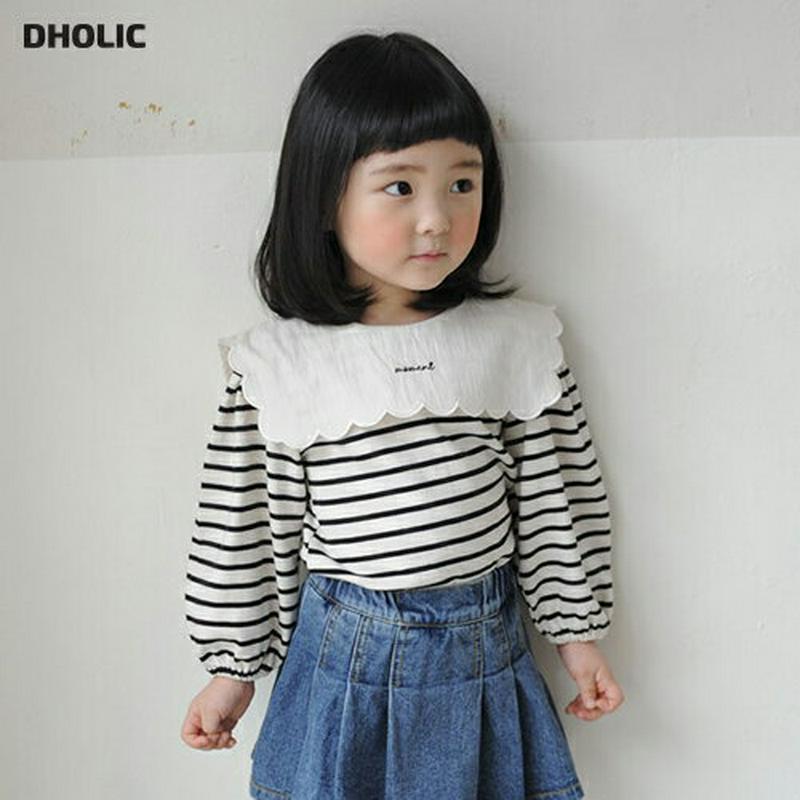 2TYPE刺繍スカラップカラーTシャツ・u06571 キッズ【3~8才】【tops】【トップス Tシャツ 長袖 ロンT ボーダー