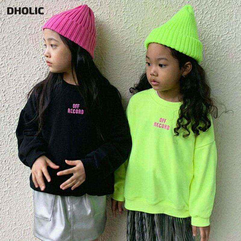 【只今10%OFF】OFF刺繍スウェット u06744 キッズ 【3~8才】【tops】【韓国 ファッション トップス スウェッ