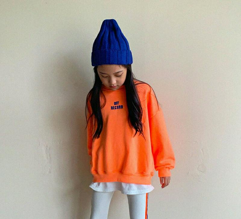 【只今10%OFF】OFF刺繍スウェット u06744 キッズ 【3~8才】【tops】【韓国 ファッション トップス スウェッ