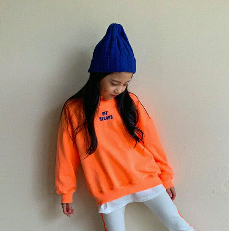 【只今10%OFF】OFF刺繍スウェット u06744 キッズ 【3~8才】【tops】【韓国 ファッション トップス スウェッ