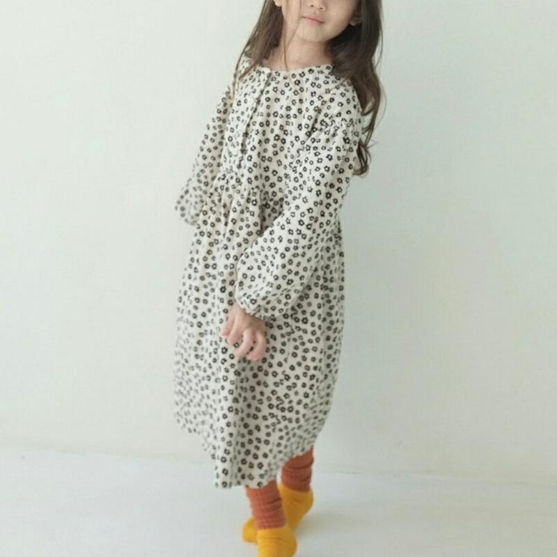 【只今10%OFF】フラワーボタンワンピース u07226 キッズ 【3~8才】【ops】【韓国 ファッション ワンピース ロン