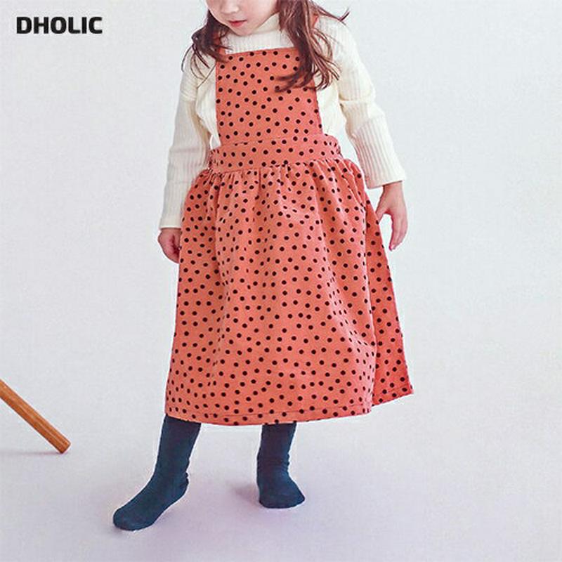 ドットスリーブレスワンピース p007508 キッズ 【3~8才】【ops】【韓国 ファッション ワンピース ロング フレア Aライン 女の子 エプロンワンピース ジャンパースカート 柄 パターンキッズ 子供 子供用 幼稚園 通学 通園 小学生 春 秋 冬】【KIDS】