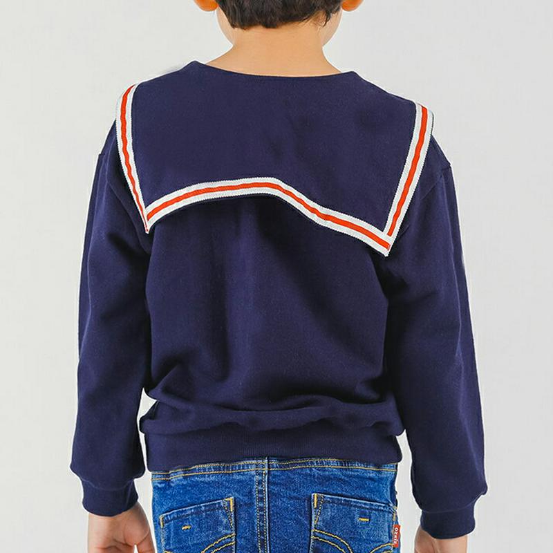 アニマルロゴセーラーカラースウェット p007328 キッズ 【3~8才】【tops】【韓国 ファッション トップス Tシャツ カットソー ラウンドネック 長袖 女の子 男の子 ユニセックス ボタン 襟キッズ 子供 子供用 幼稚園 通学 通園 小学生 春 秋 冬】【KIDS】