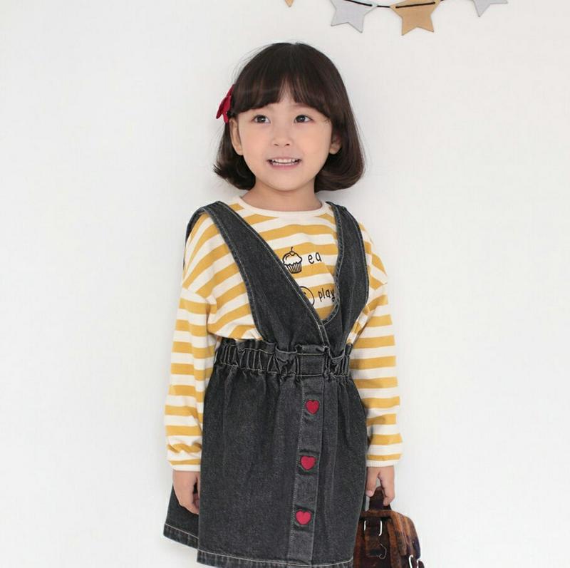 【只今10%OFF】プリントボーダーTシャツ u06812 キッズ 【3~8才】【tops】【韓国 ファッション トップス Tシ