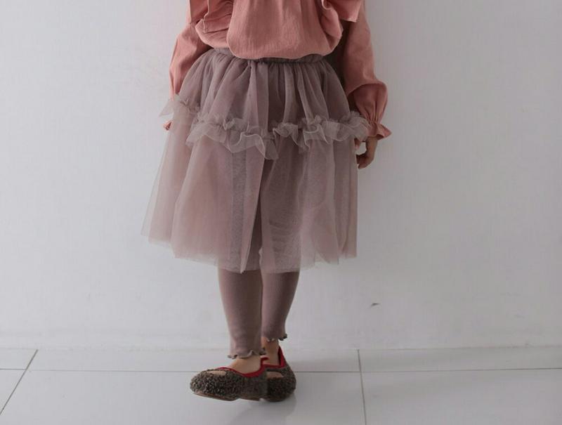 【只今10%OFF】チュールスカートレギンス u06856 キッズ 【3~8才】【pt】【韓国 ファッション ボトムス レギンス