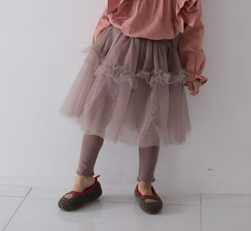 【只今10%OFF】チュールスカートレギンス u06856 キッズ 【3~8才】【pt】【韓国 ファッション ボトムス レギンス