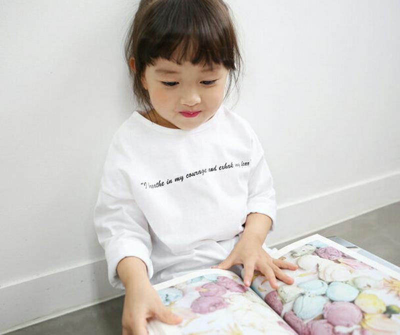 【只今10%OFF】ラウンドヘムレタリングTシャツ・p006239 キッズ【3~8才】【tops】【トップス Tシャツ 長袖 ロ