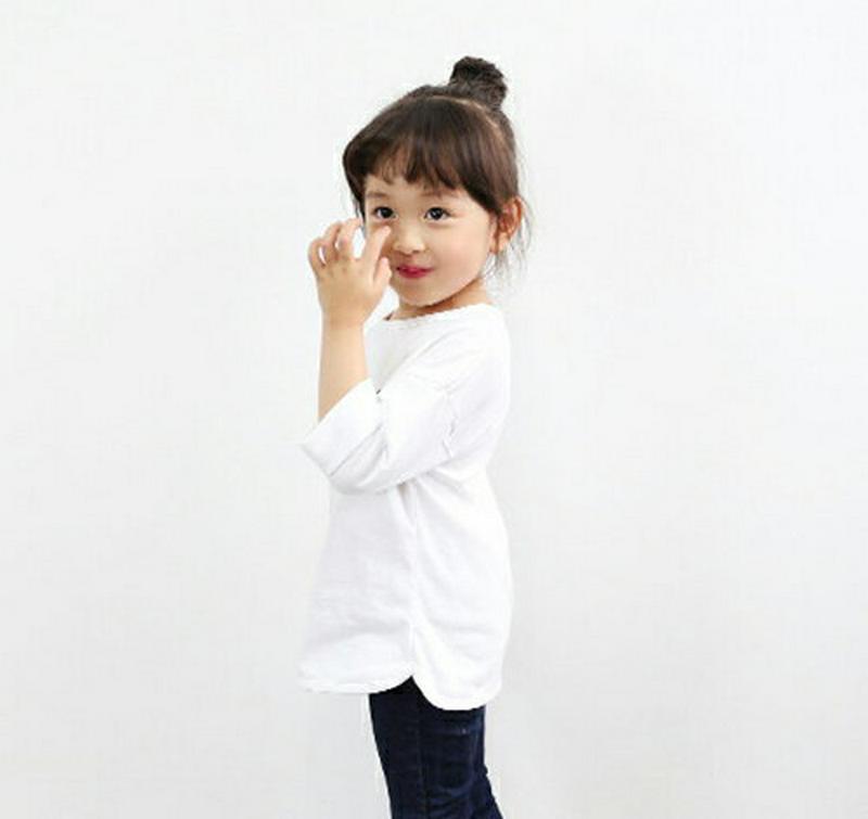 【只今10%OFF】ラウンドヘムレタリングTシャツ・p006239 キッズ【3~8才】【tops】【トップス Tシャツ 長袖 ロ
