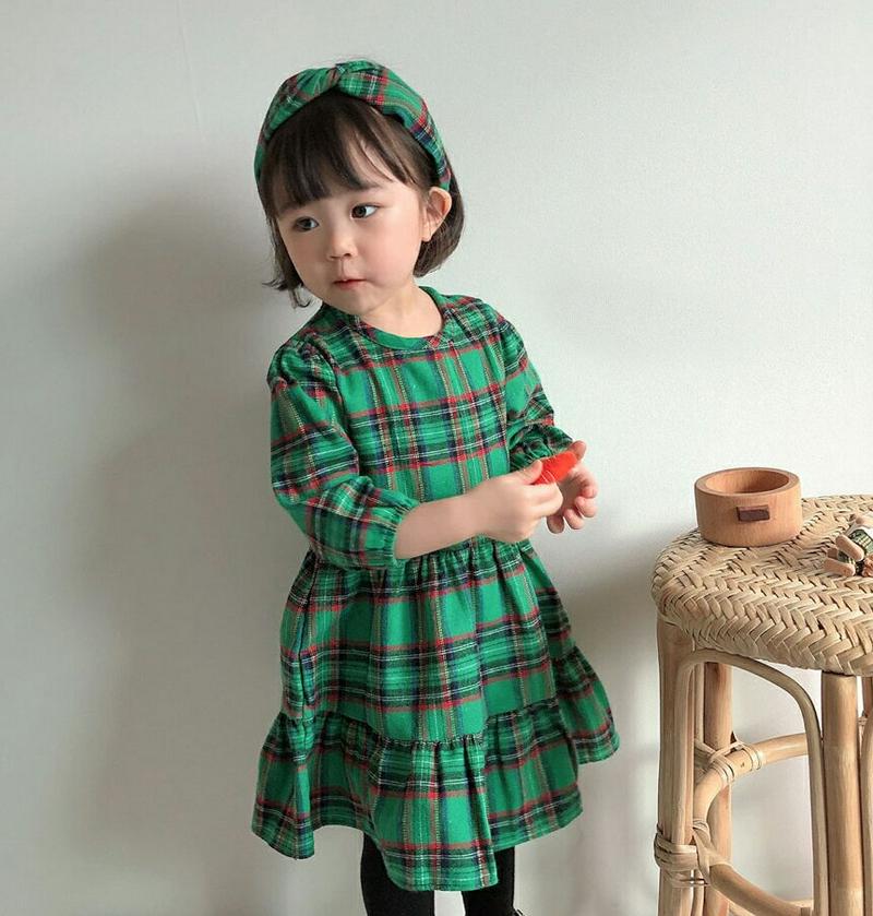 【只今10%OFF】レトロチェックフレアワンピース・u05988 キッズ【3~8才】【ops】【ワンピース ミディ丈 ミディワン