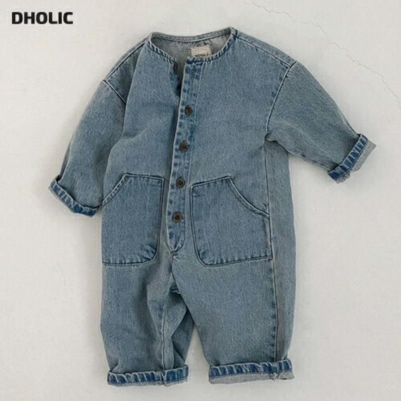 デニムオールインワン・u06293 キッズ【3~8才】【pt】【デニム オールインワン 長袖 長ズボン パンツ ズボン カジュア