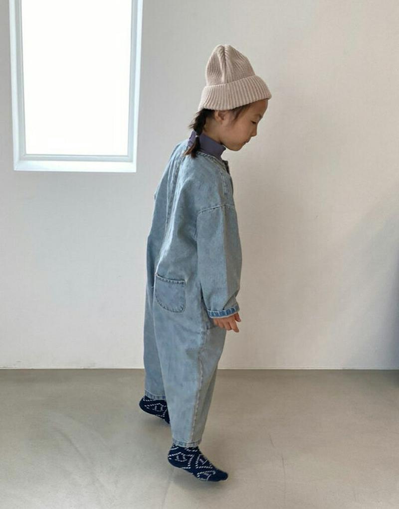 デニムオールインワン・u06293 キッズ【3~8才】【pt】【デニム オールインワン 長袖 長ズボン パンツ ズボン カジュア