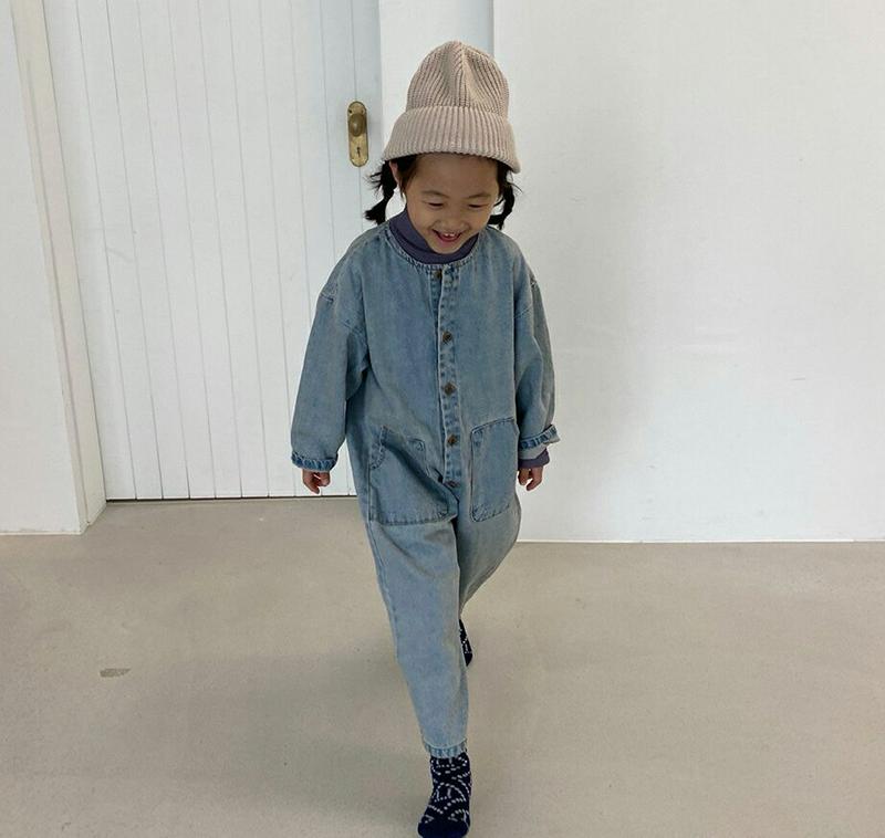 デニムオールインワン・u06293 キッズ【3~8才】【pt】【デニム オールインワン 長袖 長ズボン パンツ ズボン カジュア