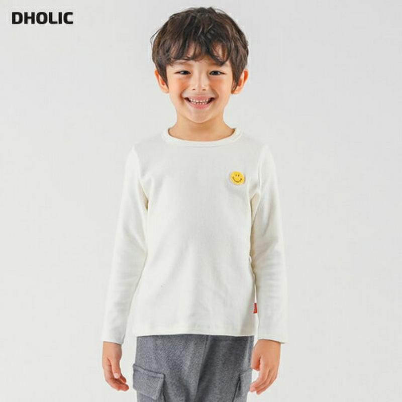 スマイル長袖Tシャツ・p005500 キッズ【3~8才】【tops】【トップス Tシャツ 長袖 ロンT スマイル カジュアル シンプル ラフ 女の子 男の子 春 秋 韓国 韓国子供服 子供 こども 子供服 こども服】【KIDS】