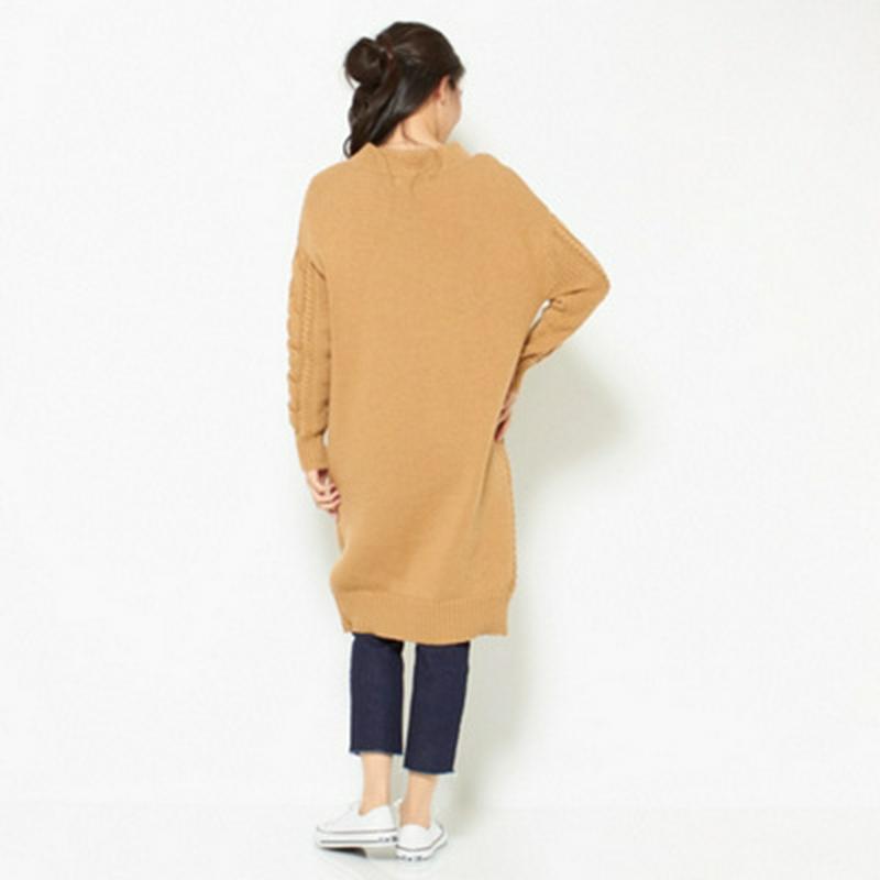“使える”アラン柄ニットチュニックワンピース