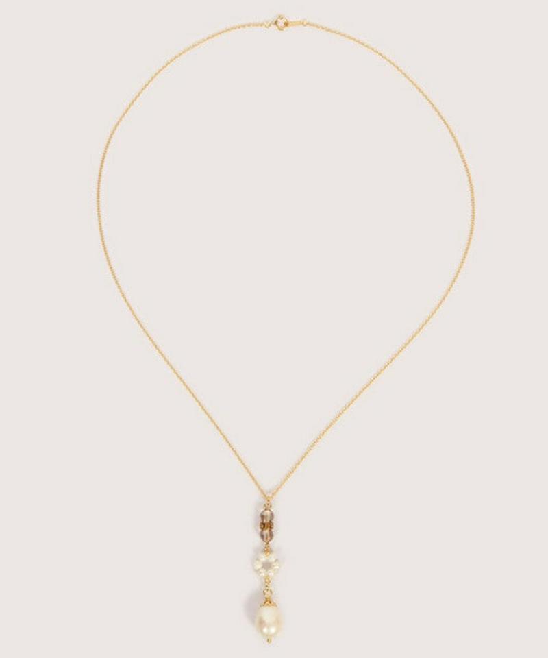 【大人上品パールアクセ】6粒パール×ベージュネックレス