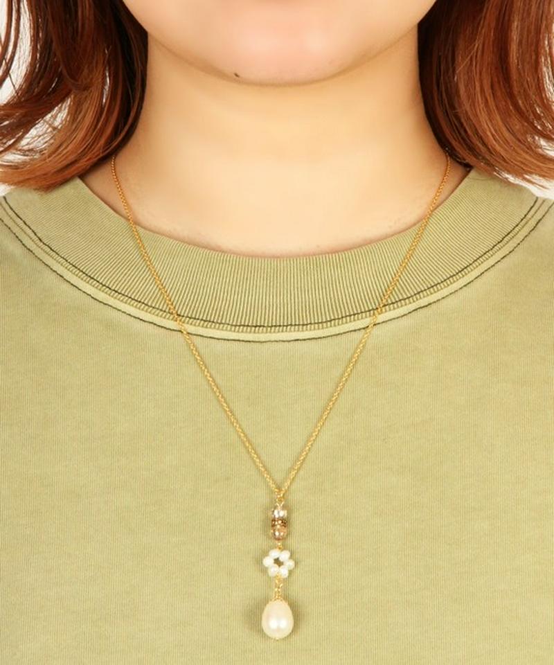【大人上品パールアクセ】6粒パール×ベージュネックレス
