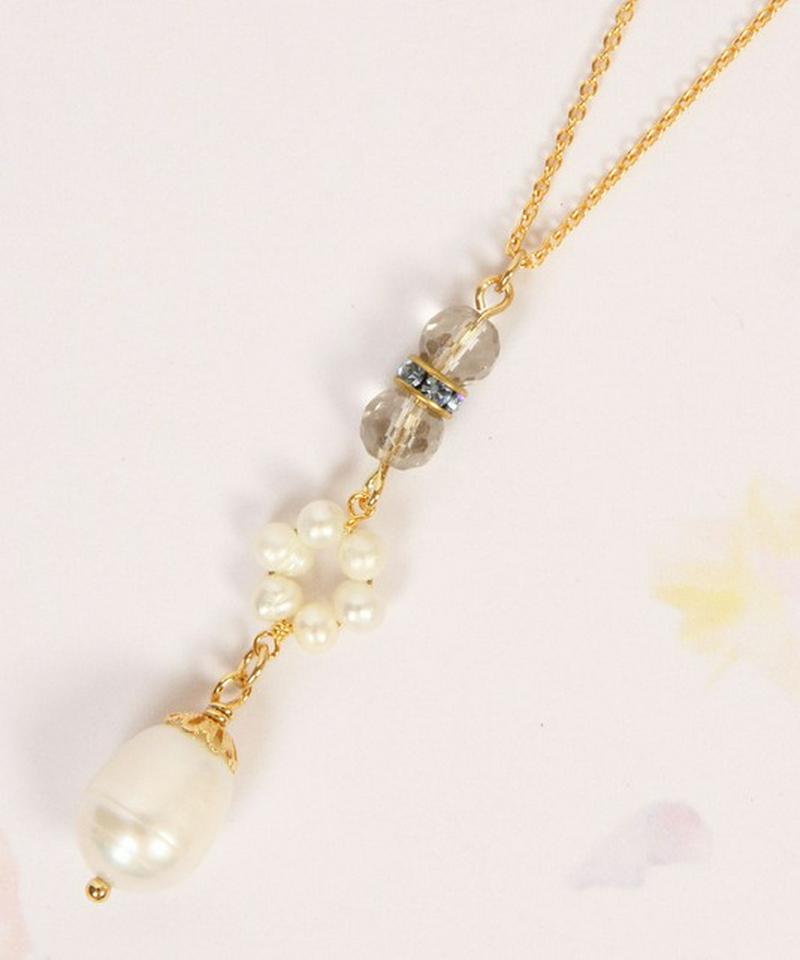 【大人上品パールアクセ】6粒パール×ブルーネックレス