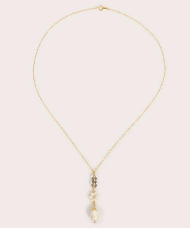 【大人上品パールアクセ】6粒パール×ブルーネックレス