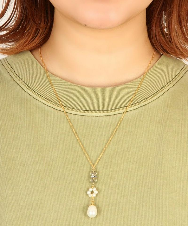 【大人上品パールアクセ】6粒パール×ブルーネックレス