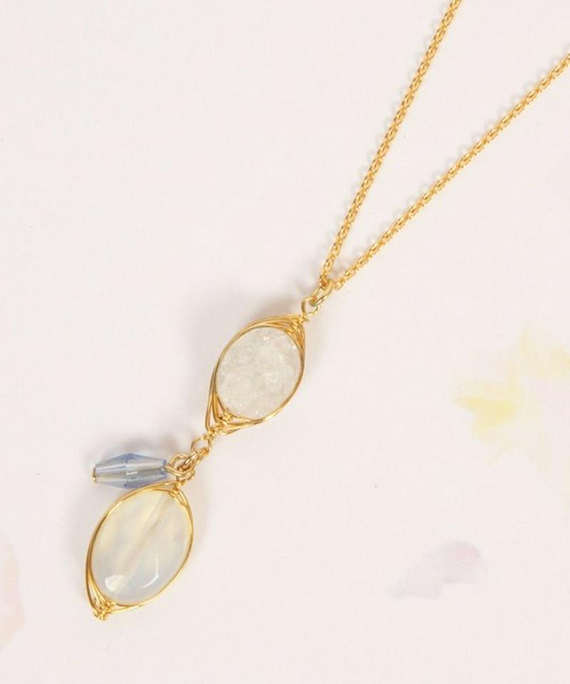 【大人上品パールアクセ】ムーンストーン×ブルーネックレス