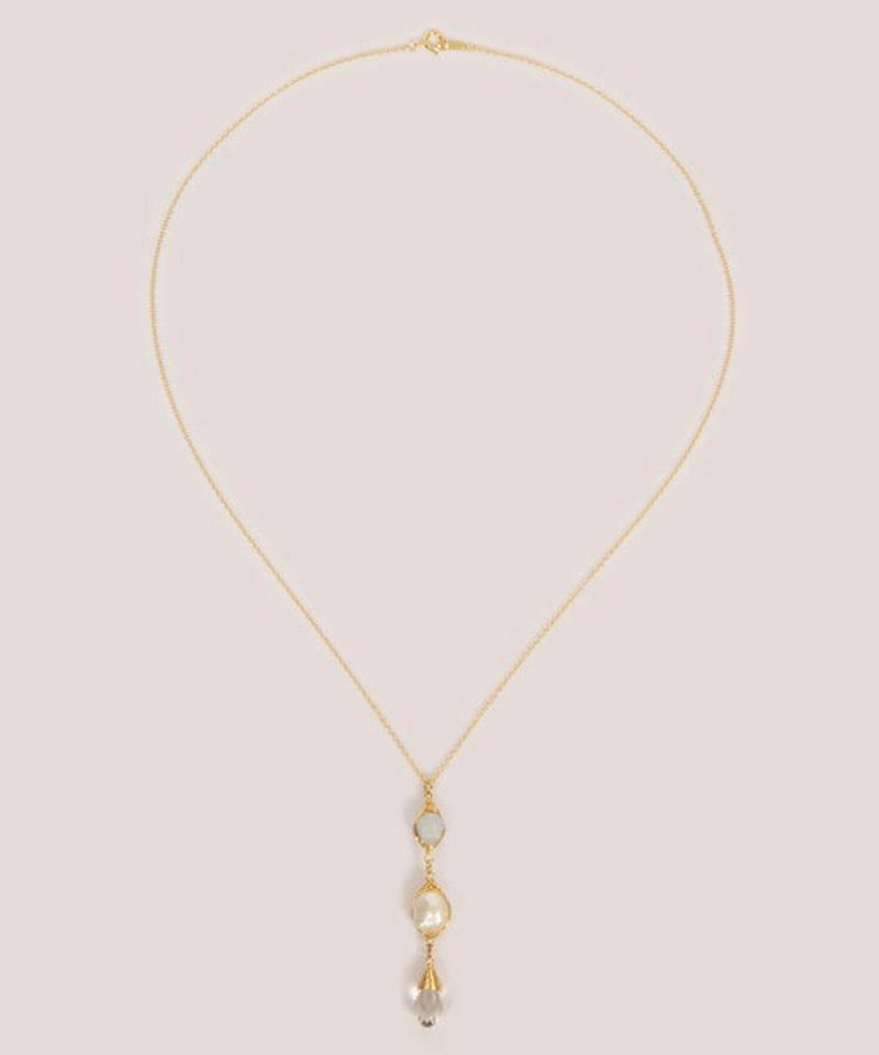 【大人上品パールアクセ】パール×アクアマリンネックレス
