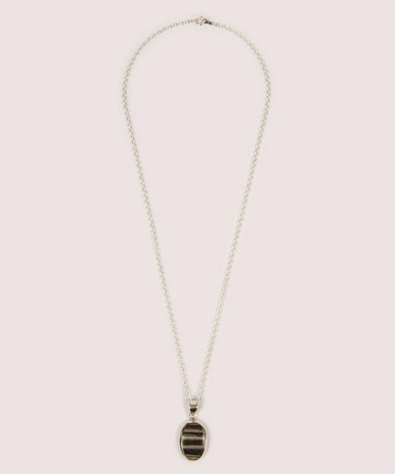 【普段使いにシンプルフレーム】ゼブラジャスパーネックレス(1点もの)