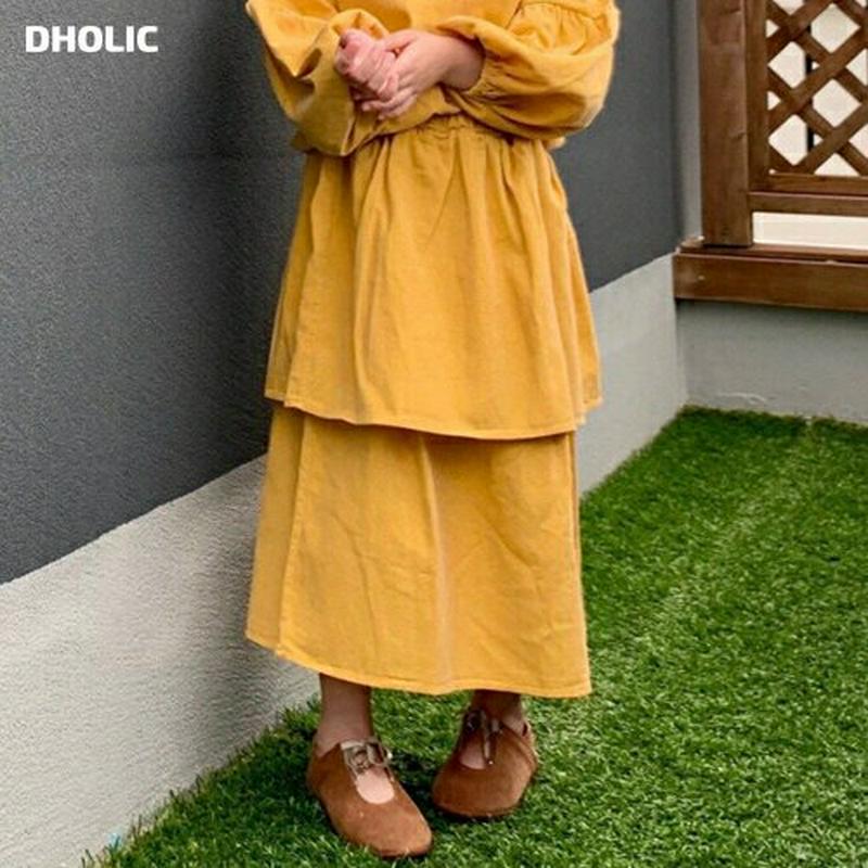 【キッズ10%OFF】ティアードスカート・u07206 キッズ【3~8才】【sk】【ボトムス スカート ロング丈 ロングスカート